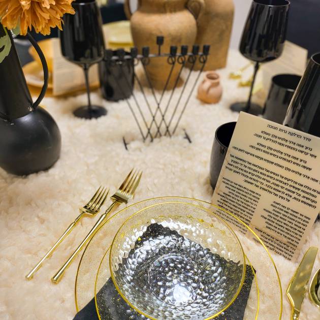 Small Black Wired Menorah