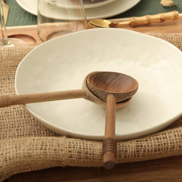 Matching Serving Bowl & Wooden Spoons