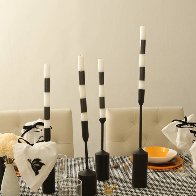 Black & White Taper Candles
