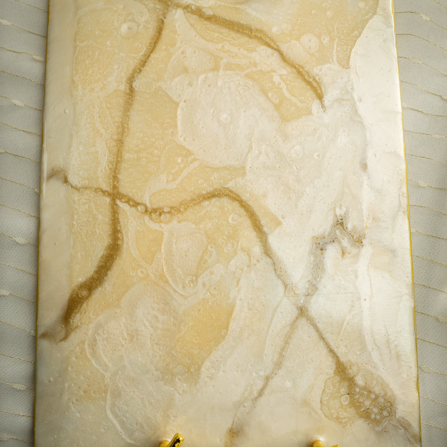 Ivory and Gold Challah Board