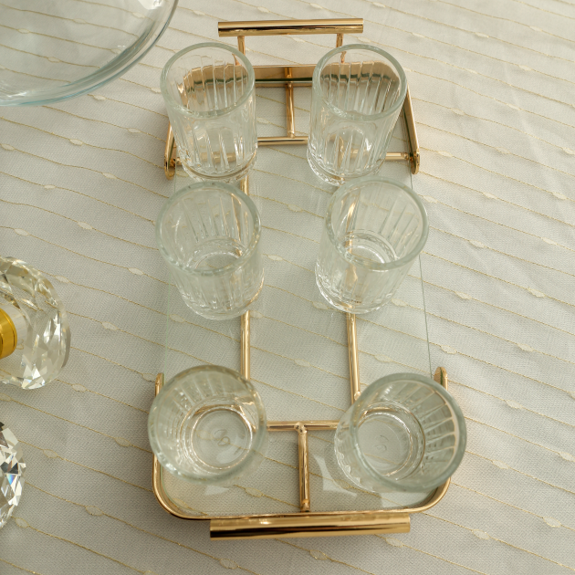 Shot Cups with Glass Tray