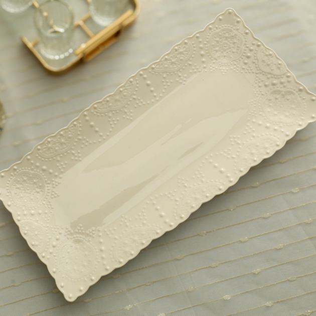 Rectangle Serving Tray with Serving Spoon