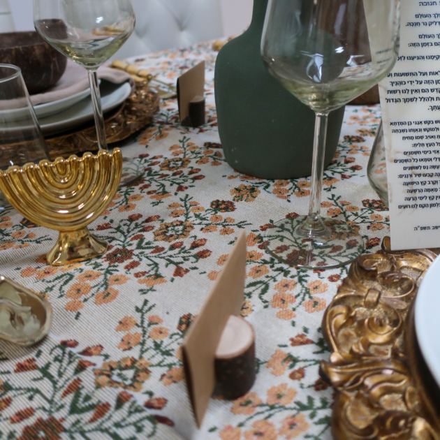 Gold Ceramic Menorah